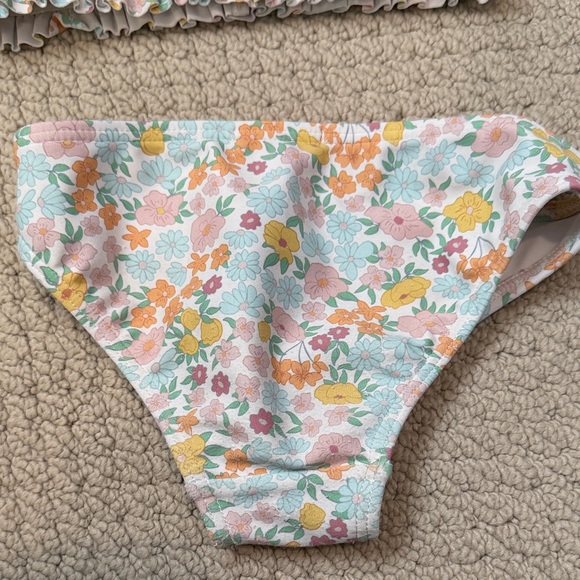Minnow Girls' Floral Smocked Bikini Set in Pastel Multi - Picture 2 of 3